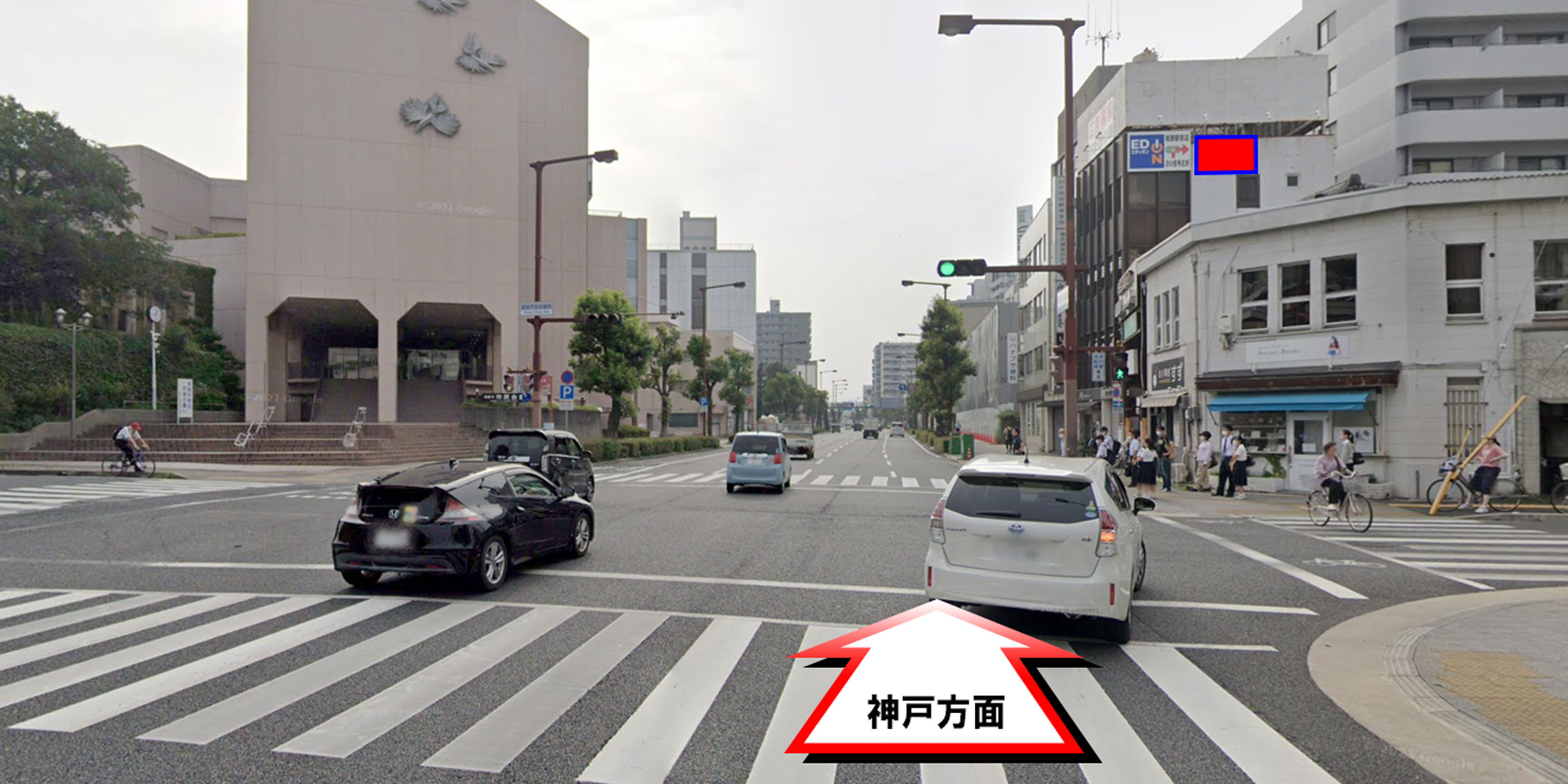 18015-1　姫路市元塩町　ビル壁面の現地写真